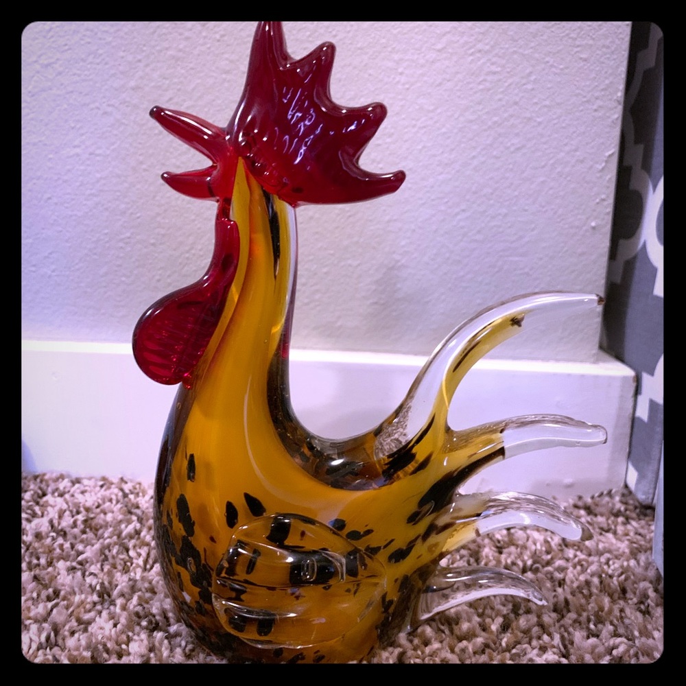 Glass farmhouse rooster